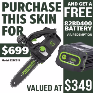 GREENWORKS 1.5kW Top Handle Chainsaw promotion
