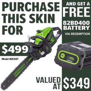 GREENWORKS 18in 2.7kW Chainsaw - promotion