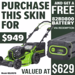 GREENWORKS 21in Self-Propelled Lawnmower - promotion