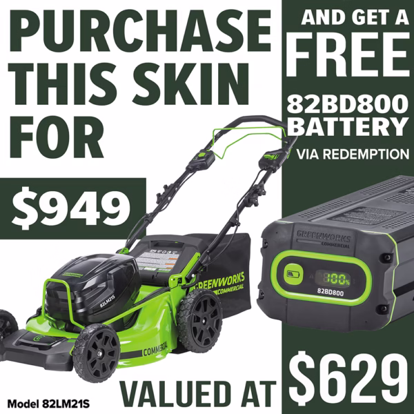 GREENWORKS 21in Self-Propelled Lawnmower - promotion
