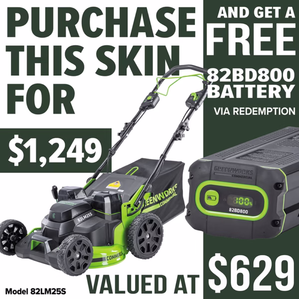GREENWORKS 25in Self-Propelled Lawnmower - promotion