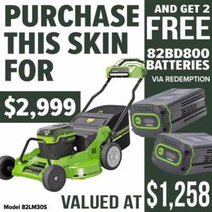 GREENWORKS 30in Self-Propelled Lawnmower - promotion