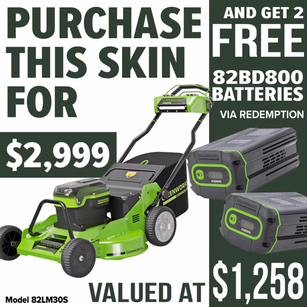 GREENWORKS 30in Self-Propelled Lawnmower - promotion