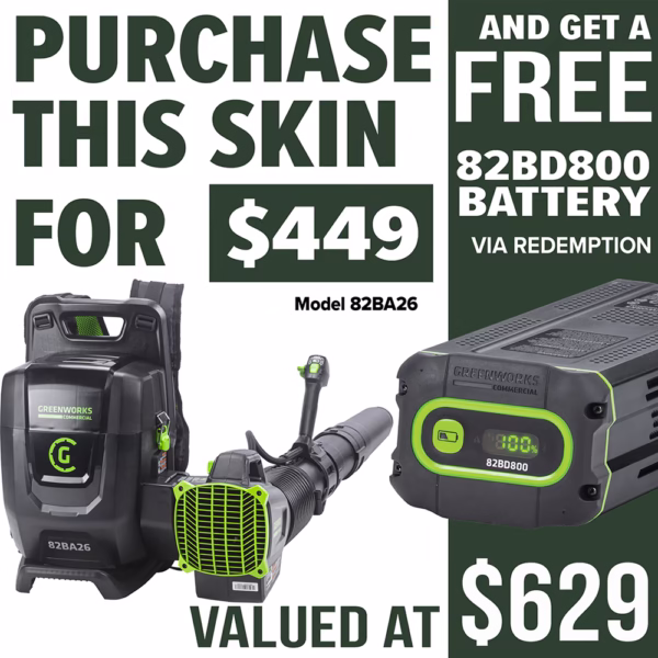 GREENWORKS Dual Port Backpack Blower - PROMOTION