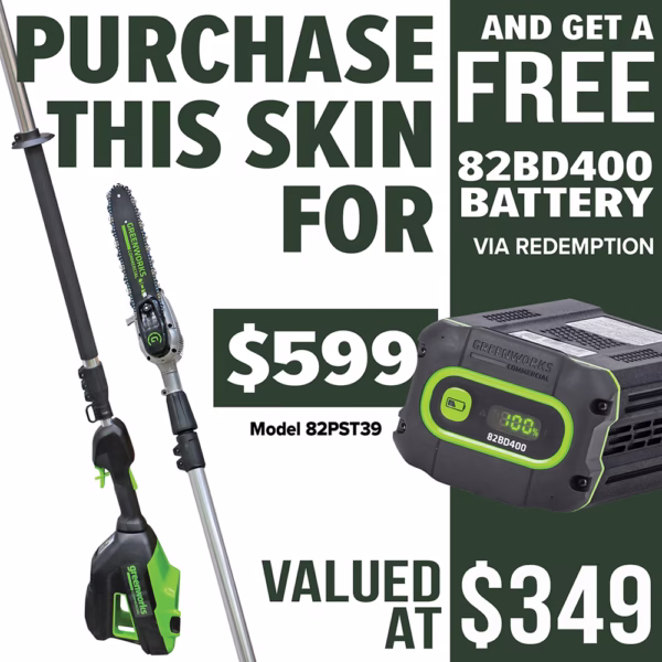 GREENWORKS Gen II Telescopic Pole Saw - promotion