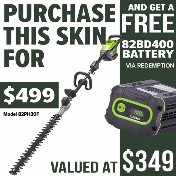 GREENWORKS Short Pole Hedge Trimmer - promotion